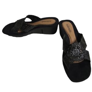 Solemate Black Platform Sandals Size 10